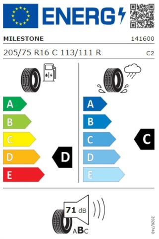 Milestone 205/75R16C TL 113/111R 10PR Vanmile Hafif Ticari Yaz Lastiği (2026)
