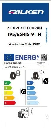 Falken Ziex ZE310 Ecorun  195/65R15 TL 91H Otomobil Yaz Lastiği (2023)