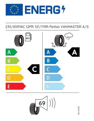 Petlas 235/65 R16C TL 121/119R 12PR Vanmaster + A/S Hafif  Ticari Dört Mevsim Lastiği (2023)