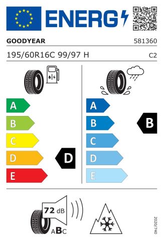 Goodyear 195/60R16C 99/97H Vector 4 Seasons Cargo Hafif Ticari Dört Mevsim Lastiği (2023)