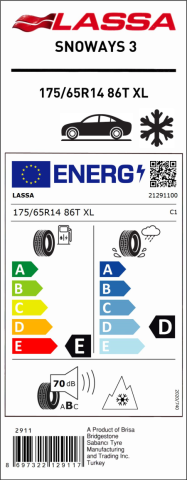 Lassa 175/65R14 86T XL Snoways3 Otomobil Kış Lastiği (2019)