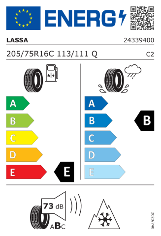 Lassa 205/75R16C 113/111Q 10PR Multiways-C M+S Hafif Ticari Dört Mevsim Lastiği (2023)