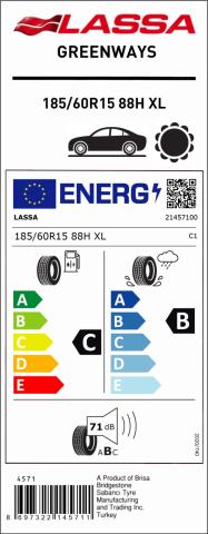 Lassa 185/60R15 88H XL Greenways Otomobil Yaz Lastiği (2021)