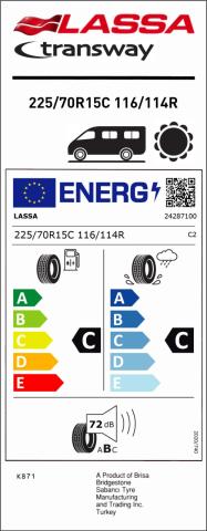 Lassa 225/70R15C 116/114R Transway Hafif Ticari Yaz Lastiği (2021)