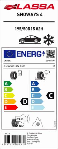 Lassa 195/50R15 82H Snoways4  M+S/SFM Otomobil Kış Lastiği (2021)