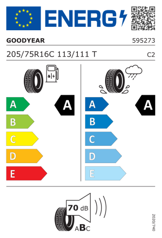 Goodyear 205/75R16C 113/111T EfficientGrip Cargo2 Hafif Ticari Yaz Lastiği (2024)
