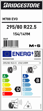 Bridgestone 295/80R22.5 M788 Evo  M+S Asfalt Çeker Tip Lastiği (2022)