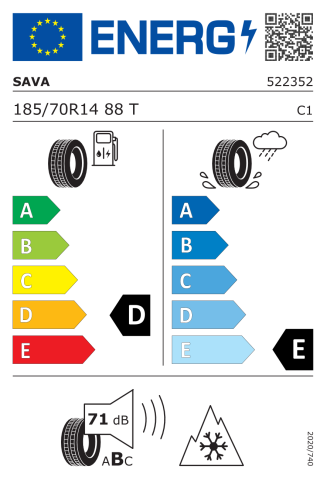 Sava 185/70R14 88T Adapto M+S Otomobil Dört Mevsim Lastiği (2024)