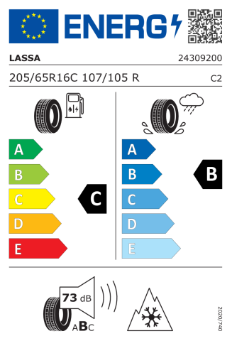 Lassa 205/65R16C 107/105R Multiways-C M+S/SFM Hafif Ticari 4 Mevsim Lastiği