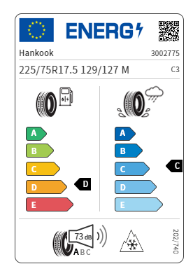 Hankook 225/75R17.5 129/127M 12PR DH35 Kamyonet Çeker Tip Lastiği