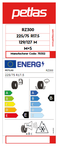 Petlas 225/75R17.5 129/127M RZ300 TL Kamyonet Çeker Tip Lastiği (2026)