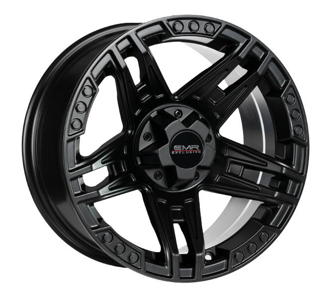 8.0X16  5X114.3 ET10 73.1 Matte Black + MB Rivets