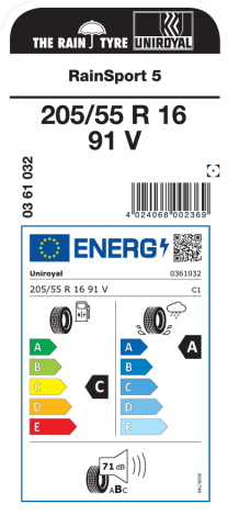 Uniroyal 205/55R16 91V RainSport5 Otomobil Yaz Lastiği (2023)