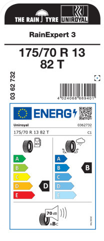 Uniroyal 175/70R13 82T RainExpert3 Otomobil Yaz Lastiği (2023)